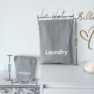 Ensemble de sacs de rangement de voyage portables organisateur de toile de coton extensible pour le lavage de maquillage Cubes cosmétiques autres essentiels - Product Image 5