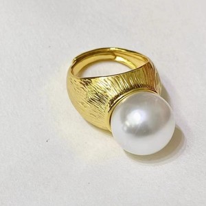 10557DIY Accessories' Stylish S925 Silver <b>Ring</b> Stand 7-11mm Round with <b>Pearl</b> Inlay Rhodium Plating Feminine Fashion Jewelry - Product Image 4