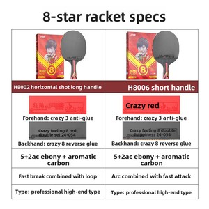 Raquettes <span class=keywords><strong>de</strong></span> <span class=keywords><strong>tennis</strong></span> <span class=keywords><strong>de</strong></span> <span class=keywords><strong>table</strong></span> DHS en gros – Qualité professionnelle 9 étoiles, authentiques 8 étoiles, lame simple King Hurricane Golden Grand - Product Image 2