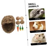 Ensemble de 3 pièces nid de lapin en herbe literie et jouet à mâcher pour lapins gerbilles et lapins maison essentielle pour animaux de compagnie