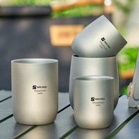 Mug isotherme classique en titane pour camping, 400 ml, double paroi, sans BPA, avec logo personnalisé
