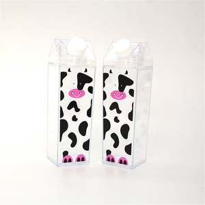 Hot Sale Christmas Cartoon Milk <b>Cup</b> Plastic Water <b>Cup</b> Square-Shaped <b>Drinking</b> <b>Cups</b> With Lids - Product Image 6