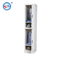 Casiers à 2 portes en métal en acier Porte simple Armoire à vêtements à 2 niveaux en acier avec tige de suspension