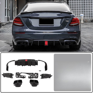 สปอยเลอร์กันชนหลังรถยนต์ สำหรับตกแต่ง Mercedes Benz E-Class E300 E350 E63 AMG ปี 2016-2020 พร้อมแผ่นปิดปลายท่อไอเสีย - Product Image 4