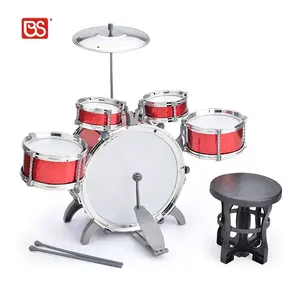 BS 2 Cores Juguetes Spielzeug Percussão Brinquedo Instrumento Musical ABS 5 Jazz Conjunto de Tambores Para O Miúdo Pequeno Címbalo Fezes Drum Sticks