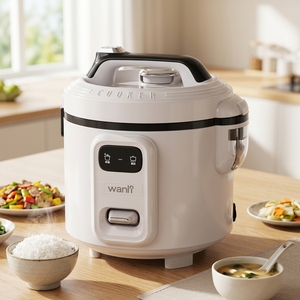 Cuisinière à riz portable 650W 4L avec cuve intérieure antiadhésive, appareil de cuisson domestique - Product Image 1