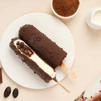 Abink Halal Certifié Lava Bobo Popsicle Crispy Chocolate & Vanilla Shell with Creamy Core Frozen Treat in Bag 75g Ready to Eat