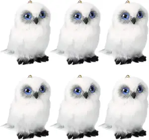 3.2 Inch Plush Unstuffed Little Owl Doll Soft Toy Animals Custom Owl Pendant Christmas Tree Ornaments For Home Decoration 2024