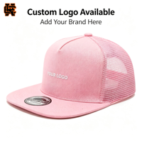 Casquette Trucker à 6 Panneaux à Visière Plate en Maille, Logo Brodé Personnalisé, Style Hip Hop, Tissu Tissé, Grande Taille, Unisexe, Chapeau Urbain, Vente en Gros