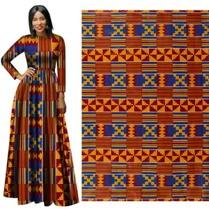 Ankara kitenge Afrika java kain cetak desain lilin emas asli 12 yard hollandais poplin