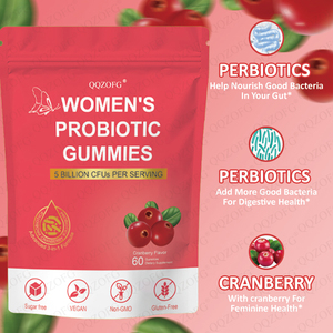 Ldj OEM tùy chỉnh của phụ nữ Probiotic Gummies Lactobacillus Bifidobacterium <span class=keywords><strong>Cranberry</strong></span> chiết xuất Phụ nữ ruột sức khỏe miễn dịch hỗ trợ 60 - Product Image 1