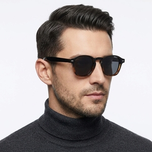 Gafas de Sol Redondas de Acetato para Uso Diario con Remaches de Flecha, Protección UV400, Estilo Retro Vintage Clásico de Lujo - Product Image 4