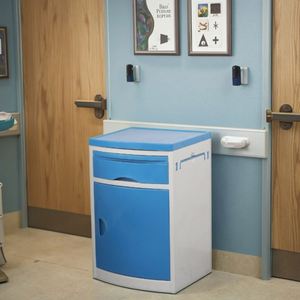 Cabinet médical de chevet de Bedtable de patient d'hôpital en plastique d'ABS bleu - Product Image 5