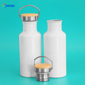 New White Coated 600ml Botella de sublimación de aluminio Botella de agua en blanco Deportes con tapa - Product Image 2
