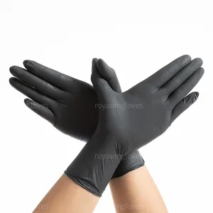 100件批发来样定做黑色冰蓝色紫色粉末免费3密耳5密耳丁腈手套
