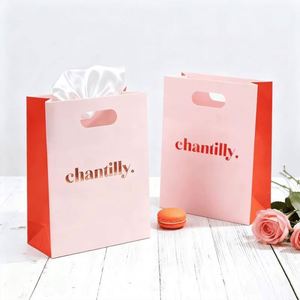 Personalized Classic Recyclable Ivory Board <b>Craft</b> Paper <b>Bags</b> Flat Handles Customizable for Jewelry Watch Eyewear Glasses - Product Image 5