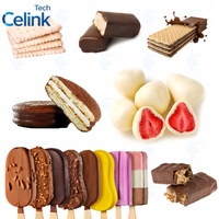 Machine d'enrobage automatique au chocolat pour la production de biscuits, gaufrettes, cookies et pralines