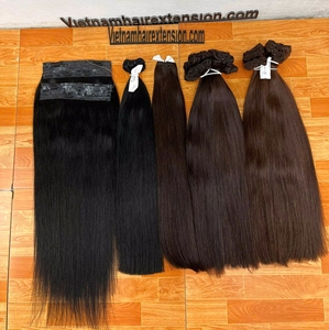 Extensiones de Cabello Humano Virgen Vietnamita, Doble Trama, Cabello Liso, Sin Caída, Sin Enredos, Color Negro Natural - Product Image 2