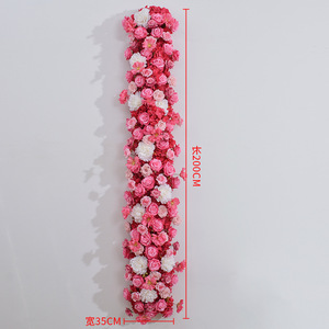 Professional XinQi Luxury Wedding Arrangement Decor Customized Artificial Silk 4ft Tall Red <strong>White</strong> <strong>Hanging</strong> Rose Flower Table - Product Image 4