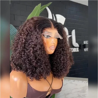 Pelucas de Cabello Humano Rizado Italiano 5x5 360 13x4, Pelucas Rizadas Pixie de Densidad Completa SDD, Venta al por Mayor de Fábrica, Pelucas Baratas para Mujeres Negras