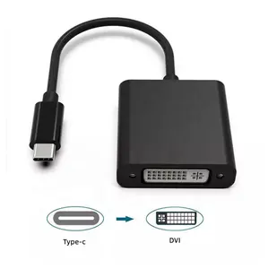 USB 3.1 Type C To DVI Video Converter USB-C 4K HDTV Adapter Cable Connector