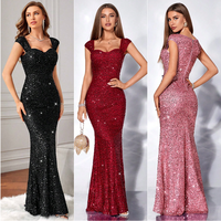 Robe de soirée longue sexy à col en V pour femme, amincissante et élégante, idéale pour les banquets et les fêtes – Collection 2026 à succès
