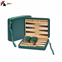 Ensemble de mini-jeux de plage, Dames magnétiques, Backgammon turc de luxe vert, Ensemble de voyage
