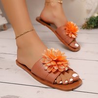 Chaussons plats élégants pour femmes, style décontracté et surdimensionné, type tongs