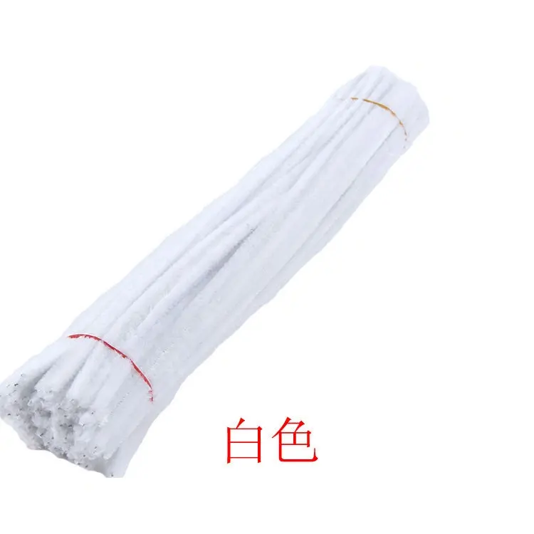 Meilleure vente en Chine tige de chenille blanche sur mesure bricolage tiges de chenille artisanale