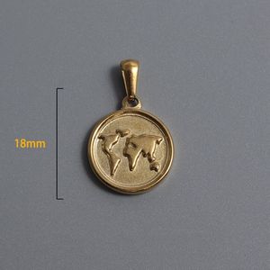 Religioso in acciaio inossidabile gesù pezzo testa ritratto moneta vergine maria gioielli rosa girasole fascino mappa del mondo pendente globo - Product Image 5