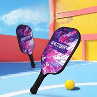 Raquette de pickleball en fibre de verre avec grip antidérapant, décor Nebula Swirl, épaisseur 13,5 mm, ensemble complet d'accessoires pour pickleball