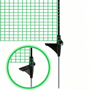 Recinzione Temporanea con Pali, 91 cm x 15 m, Barriera in Plastica per Giardino e Animali con Palo in Metallo e Corda Antivento - Product Image 3