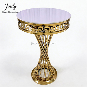 JINDY Socle Métallique Unique de Haute Qualité pour Table de Desserts, Plaqué Or, Centre de Table de Mariage, pour Décoration de Mariage - Product Image 4