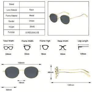 Gafas de Sol Redondas de Metal con Logotipo Personalizado, Estilo Punk Retro 2025, Protección UV400, para Hombre y Mujer - Product Image 5