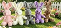 Boneka Kelinci Paskah Super Lembut 31-50cm, Dapat Disesuaikan, Isi Kapas PP, Lucu, Pereda Stres, untuk Ulang Tahun