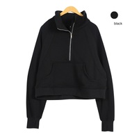 Veste polaire respirante pour femme, coupe classique, avec appliqué personnalisé en strass imprimé, col montant, demi-zip, pour yoga, gym et entraînement