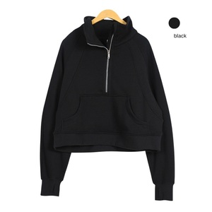 Chaqueta de Forro Polar Transpirable de Corte Regular para Mujer, Sudadera con Cuello Alto y Media Cremallera Personalizada, Top de Manga Larga de Spandex/Nylon para Yoga y Gimnasio - Product Image 2