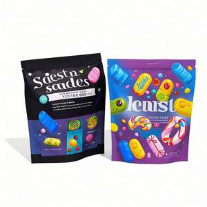 Logo personnalisé imprimé 3.5 holographique Ziplock Mylar sacs gravure impression pour gelée alimentaire pochette emballage 3D effet UV sacs vierges - Product Image 2