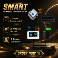 Sensor Level Tangki Air Ultrasonik LoRa TLC2404LS-WL-S WiFi Cloud Display, Siap Pakai Tenaga Surya 10m untuk Pemantauan Cairan Bahan Bakar Pertanian