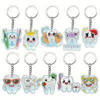 Adorable porte-clés en acrylique en forme de chien de dessin animé, pendentif breloque avec anneau métallique pour sac à dos d'amoureux des animaux