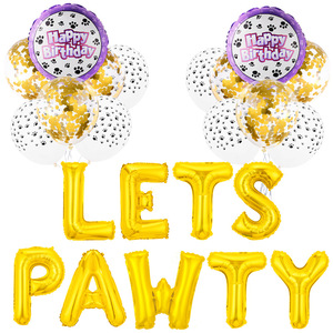 Ensemble <span class=keywords><strong>de</strong></span> ballons pour fête canine LETS PAWTY, design animalier <span class=keywords><strong>de</strong></span> dessin animé, en <span class=keywords><strong>film</strong></span> d'aluminium, décorations murales pour anniversaire d'animaux <span class=keywords><strong>de</strong></span> compagnie - Product Image 3