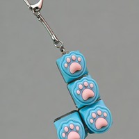 Porte-clés en silicone Patte de Chat Mignonne, Pendentif Keycap Clavier Mécanique, Breloque de Sac Kawaii, Accessoires Cadeau Personnalisés, Vente en Gros