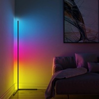 Nouvelle Barre Lumineuse LED RGB Angle de Sol, Lampe Connectée avec Télécommande Intelligente, Décoration 5V 20W, Lumière d'Ambiance Gaming