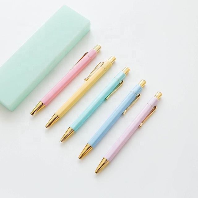 2023 New Products Hexagonal Plastic Ballpoint Pen Ball Pen Custom Logo for Writing