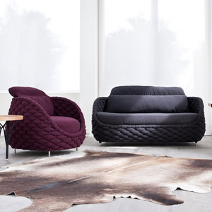 Conjunto de sofá de mimbre <span class=keywords><strong>para</strong></span> exteriores de aleación de aluminio nórdico moderno, muebles de ocio duraderos <span class=keywords><strong>para</strong></span> patio, Villa, jardín, balcón o hogar - Product Image 3