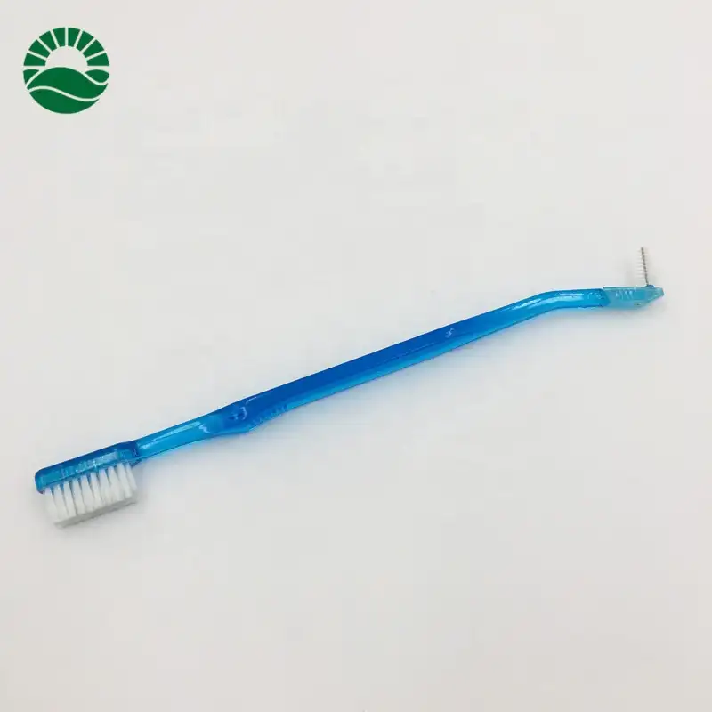 Cepillo de dientes de Ortodoncia con doble punta, forma de V, interdental