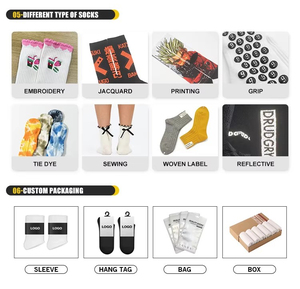 Chất lượng cao unisex Crew Knit thêu logo socken tùy chỉnh thêu vớ - Product Image 5