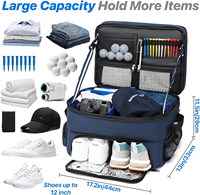 Organisateur de coffre de voiture pour le golf, compartiment ventilé à 3 niveaux, pour 2 paires de chaussures, en cuir synthétique microfibre, pour hommes