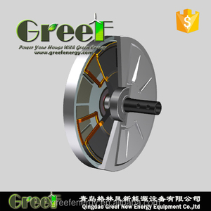 เครื่องกำเนิดไฟฟ้าแม่เหล็กดิสก์ 3kw 5kw 10kw สำหรับกังหันน้ำหรือกังหันลมแบบแกนตั้ง พร้อมระบบไฟฟ้ากระแสสลับ 3 เฟส 50Hz แบบซิงโครนัส - Product Image 2