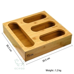 Boîte de rangement pour collations en bambou classique avec couvercle, grande capacité, multifonctionnelle pour la table à manger et le garde-manger - Product Image 2
